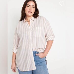 Old Navy Linen Blend Boyfriend Shirt
